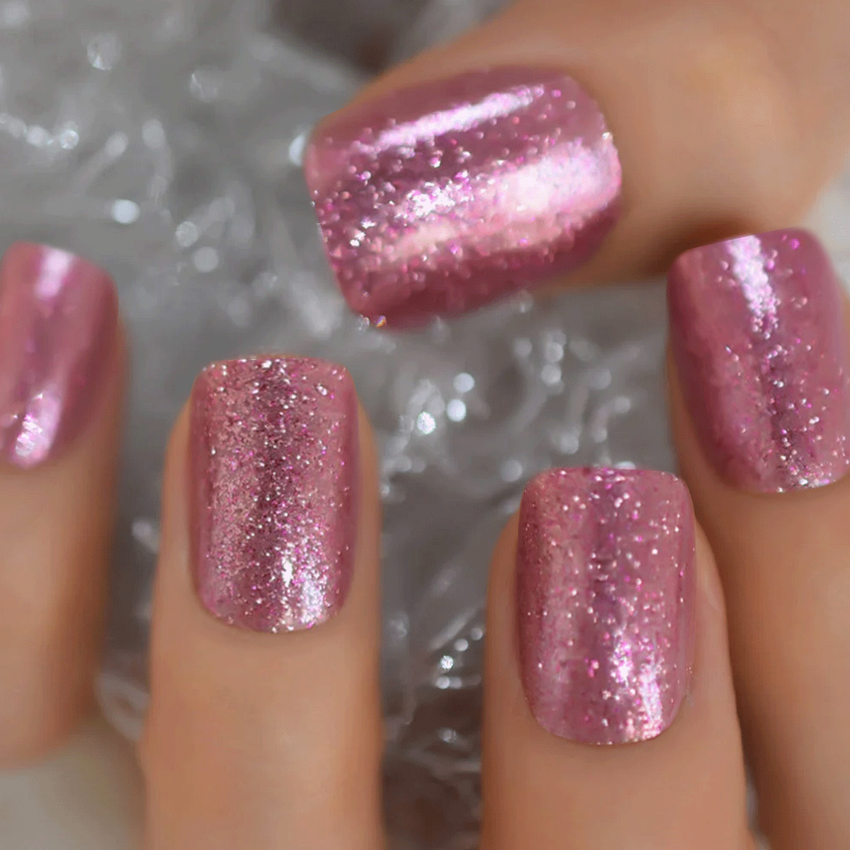 Pink Sparkles - Short Square