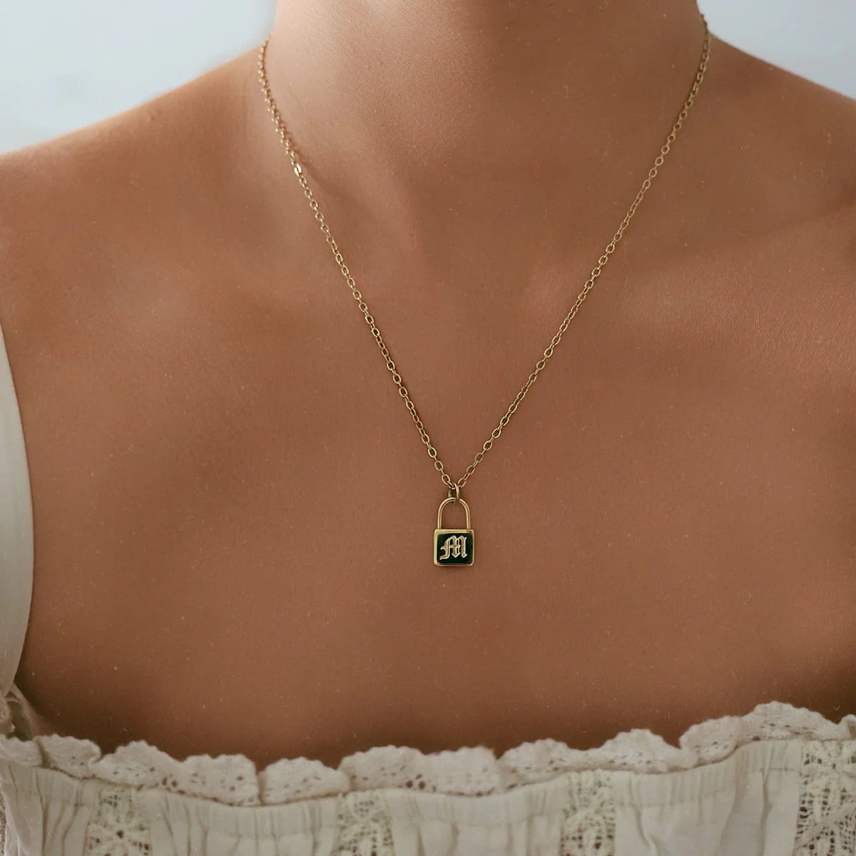 Lock Initial Necklace